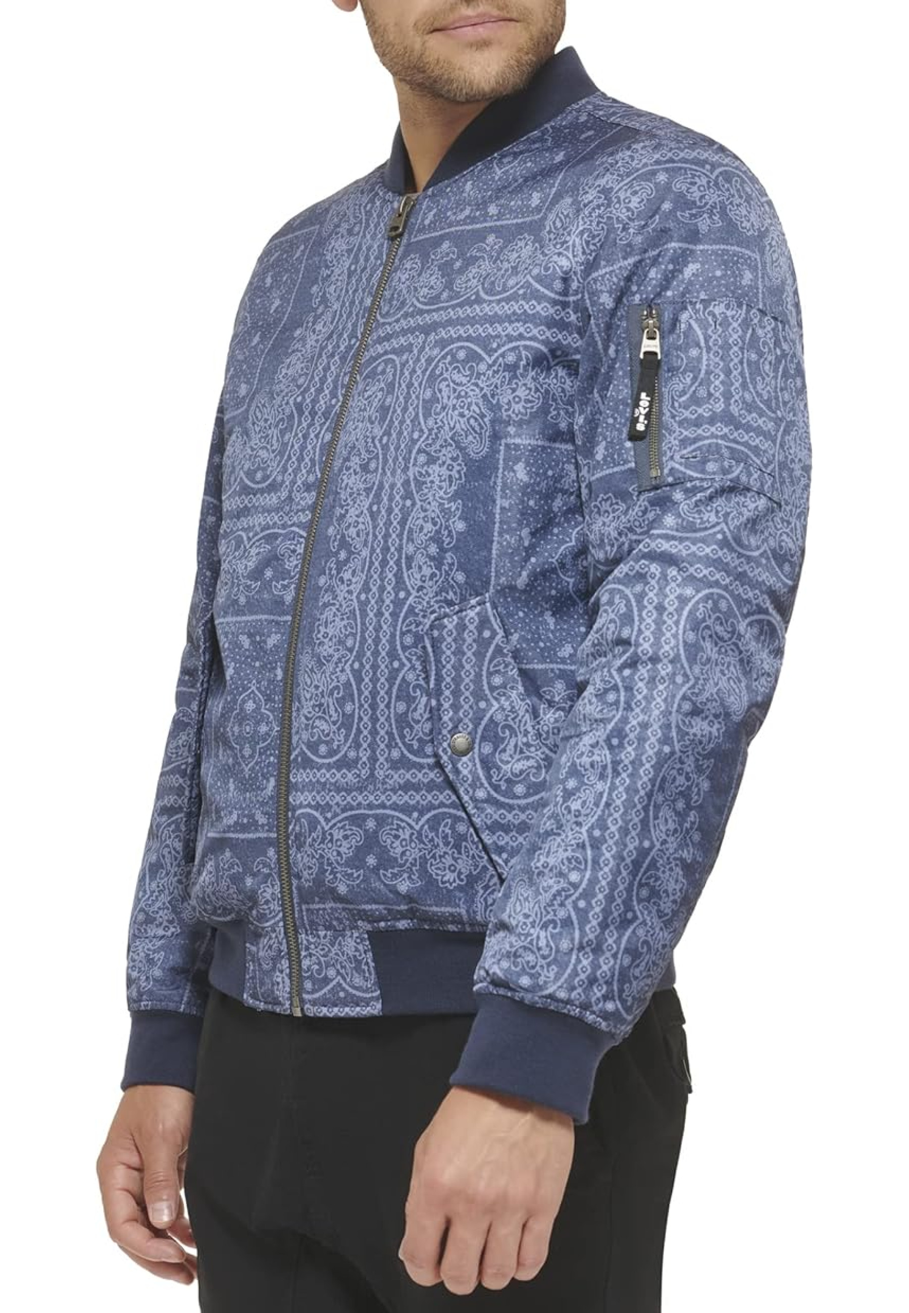 Чоловічий бомбер Levi's MA-1 Flight Satin Unfilled у кольорі Faded Blue Bandana