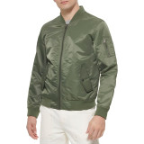 Levi's Men's Flight Satin Unfilled Ma-1 Bomber in Thyme color, style LM2RN614, front view