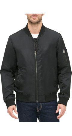 Levi's Men's Flight Satin Unfilled MA-1 Faded Black Classic