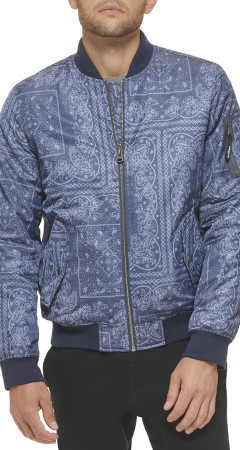 Бомбер Levi's Men's Flight Satin Unfilled MA-1 Faded Blue Bandana