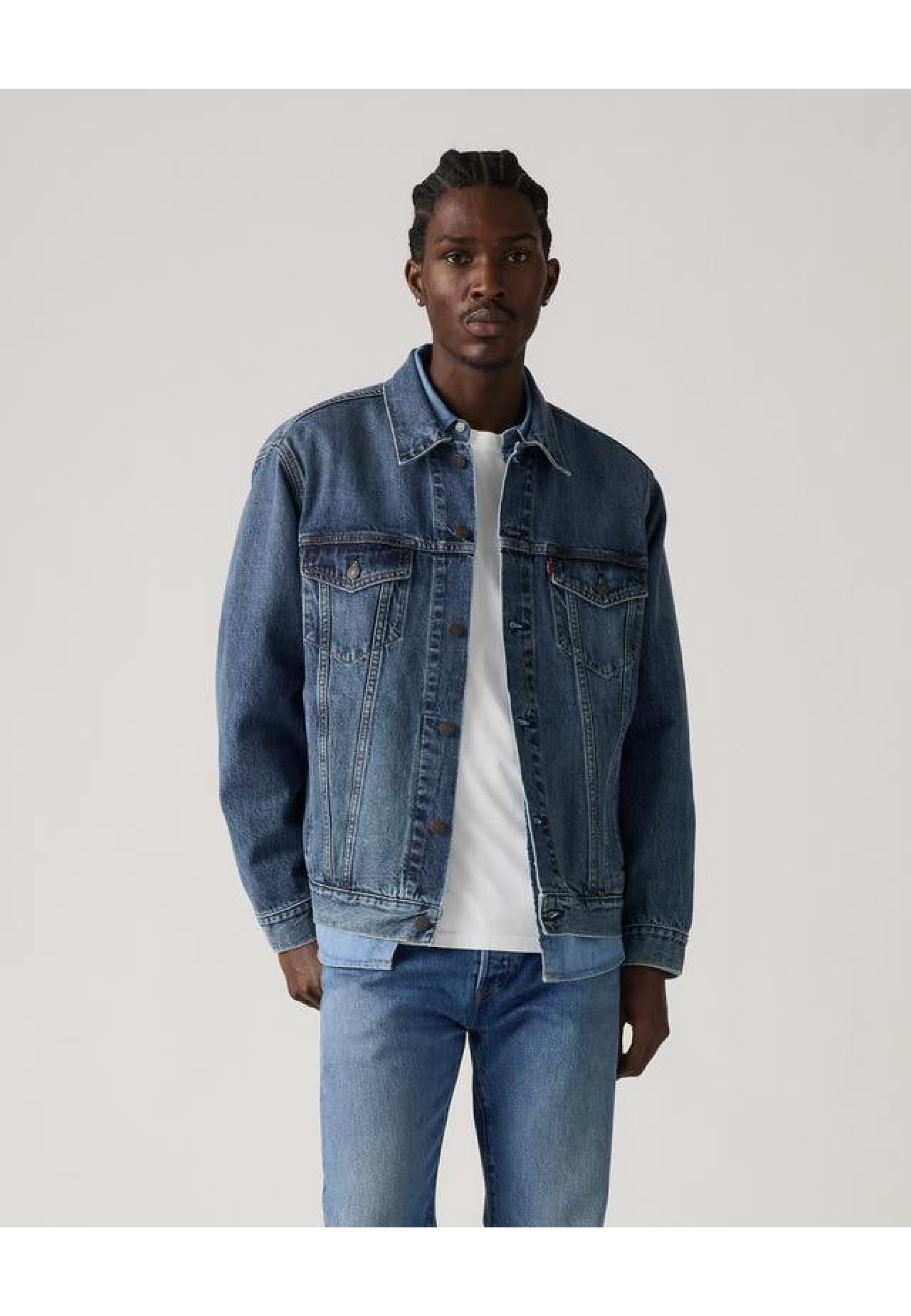 Levi's Relaxed Fit Thermodapt Trucker Jacket Friend Of Mine Medium Wash Style A57820079