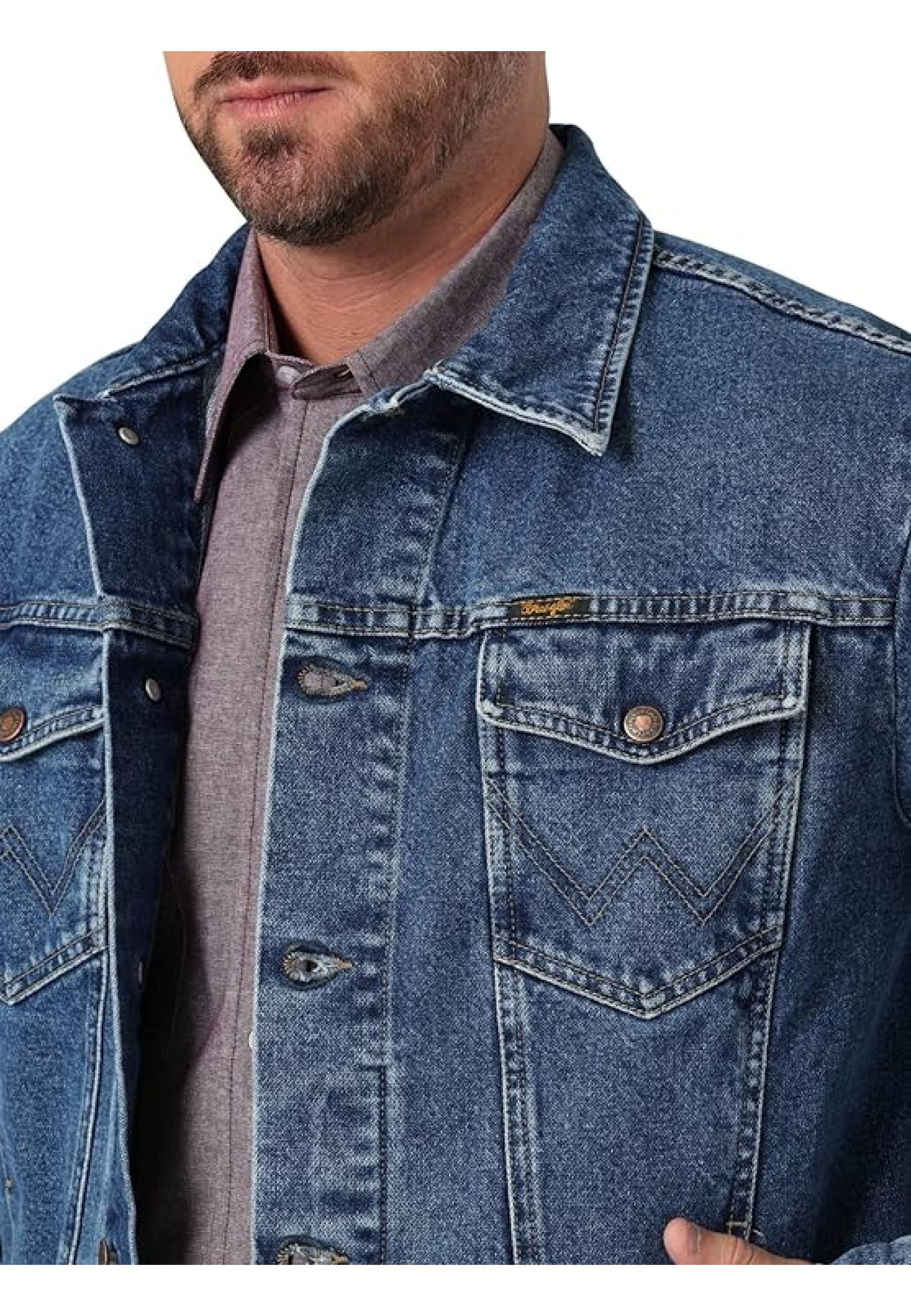 Чоловіча джинсова куртка Wrangler Men's Western Unlined Denim Jacket Stonewash