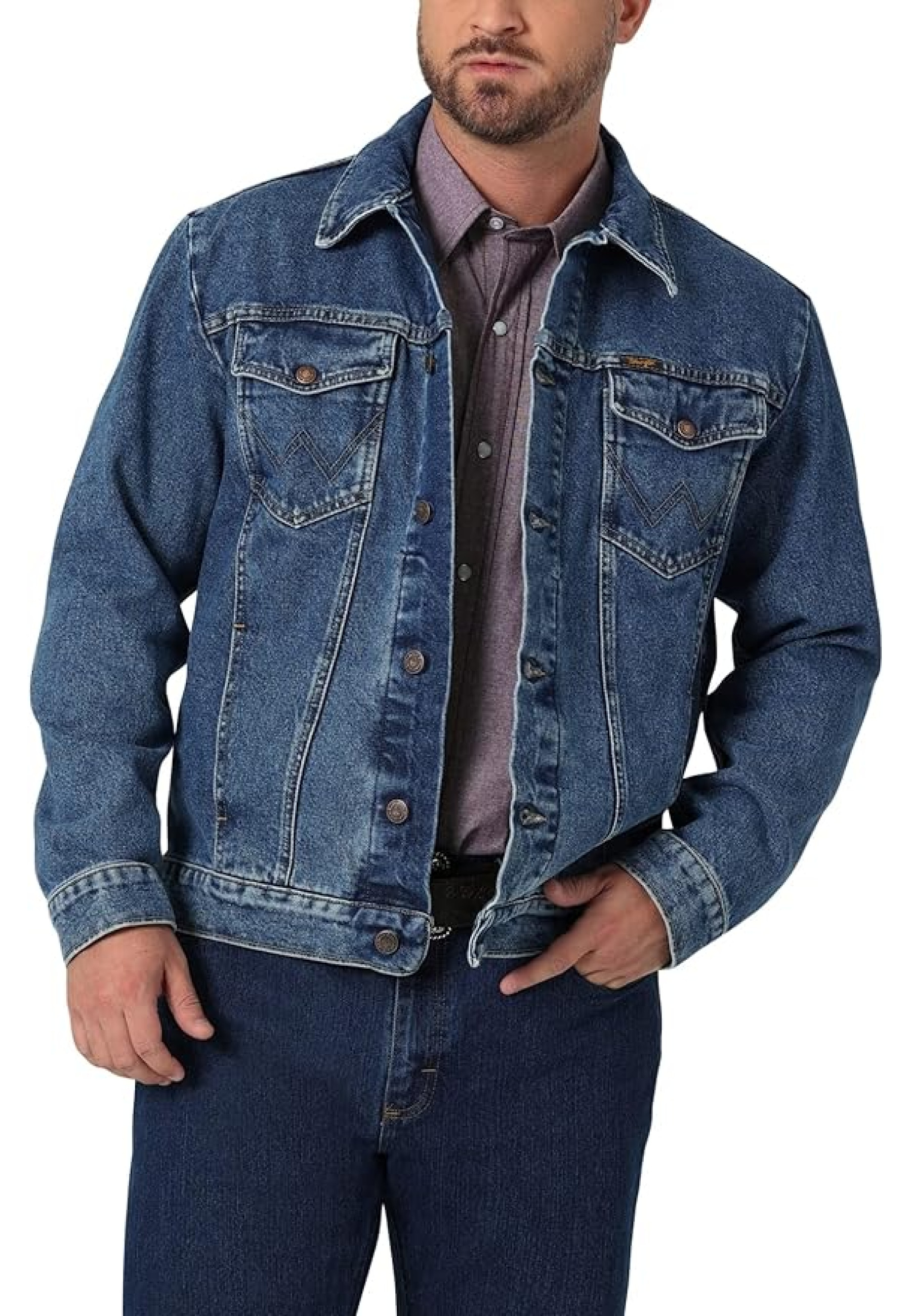 Чоловіча джинсова куртка Wrangler Men's Western Unlined Denim Jacket Stonewash