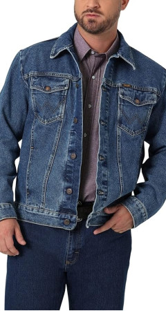 Чоловіча джинсова куртка Wrangler Men's Western Unlined Denim Jacket Stonewash