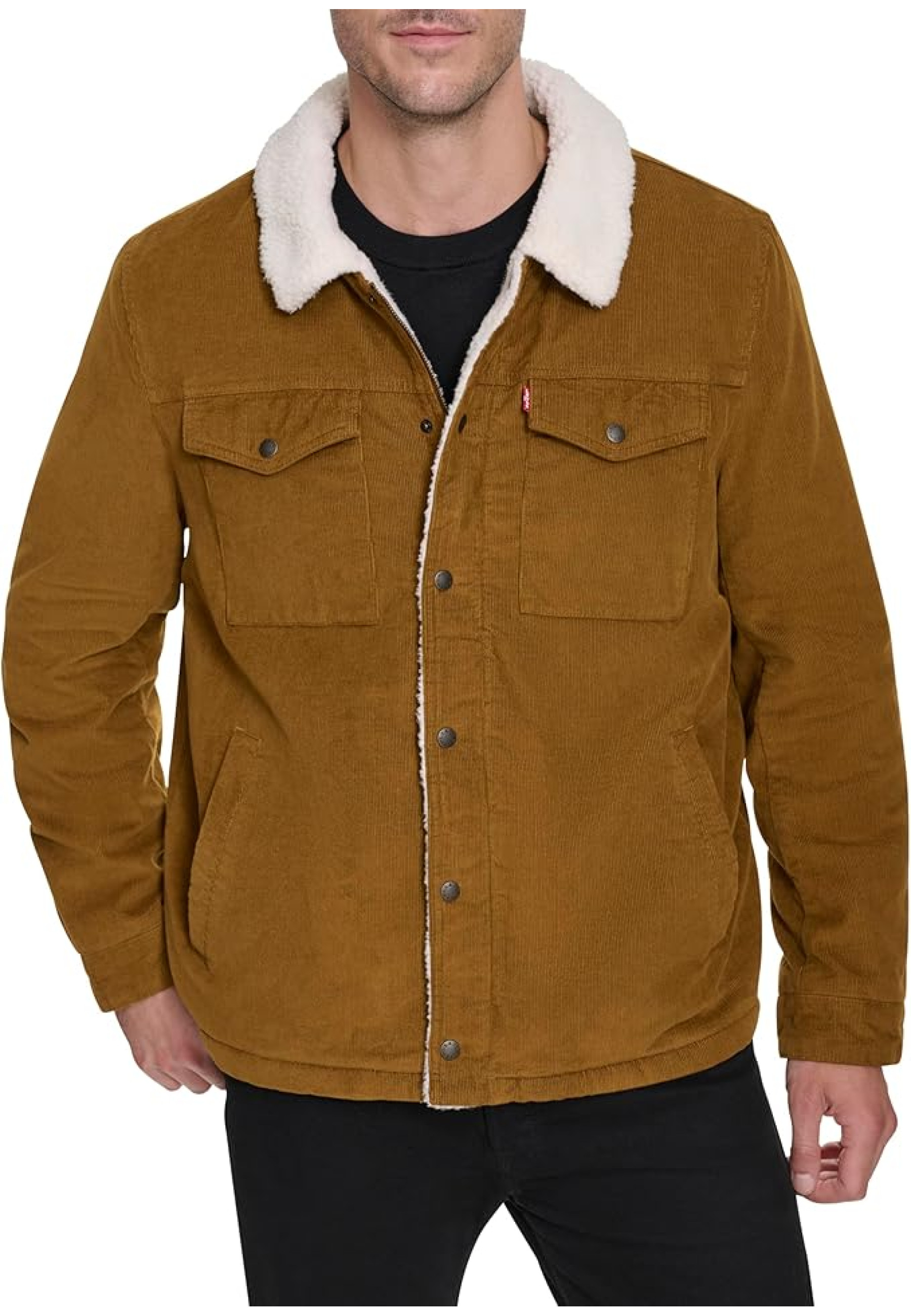 Образ з вельветовою курткою Levi's Corduroy Sherpa Lined Trucker Brown Corduroy та джинсами 2025