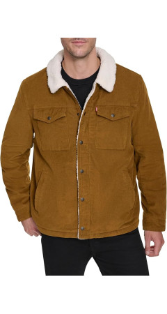 Куртка Levi's Men's Corduroy Sherpa Lined Trucker Jacket Brown Corduroy