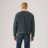 Образ з курткою Levi's Relaxed Fit Sherpa Trucker Night Shadows Dark Wash та джинсами 2025
