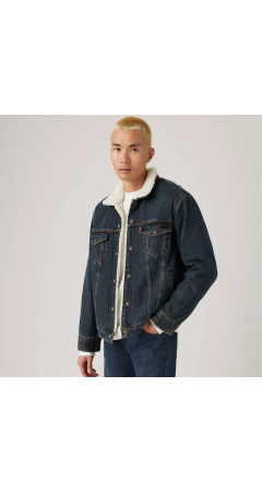 Куртка Levi's Relaxed Fit Sherpa Trucker Jacket Night Shadows - Dark Wash