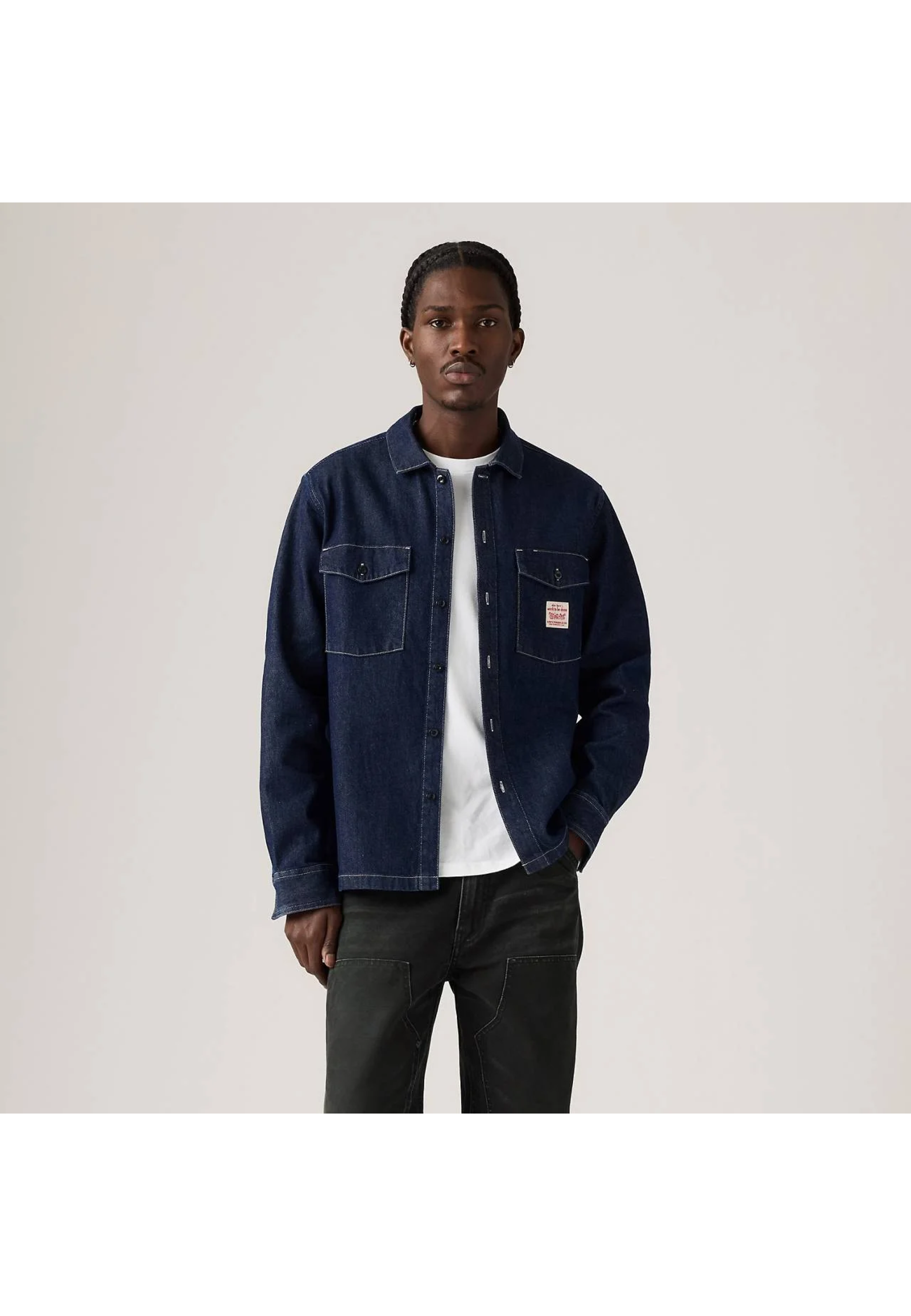 Outfit with Levi's Worker Shirt Rinse Work Repeat Dark Wash and jeans 2025