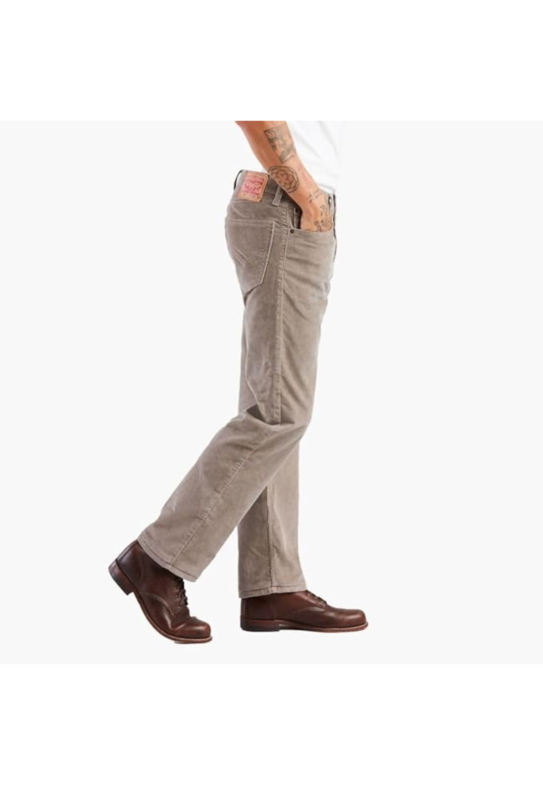 Чоловічі штани Levi's 505 Regular Fit Corduroy Brown у повсякденному осінньому образі