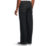 Чоловічі джинси Levi's 505 Regular Rinse Str Dark Wash Style #005051453 у повсякденному луці з кросівками Merrell