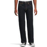 Чоловічі джинси Levi's 505 Regular Rinse Str Dark Wash Style #005051453 у повсякденному луці з кросівками Merrell