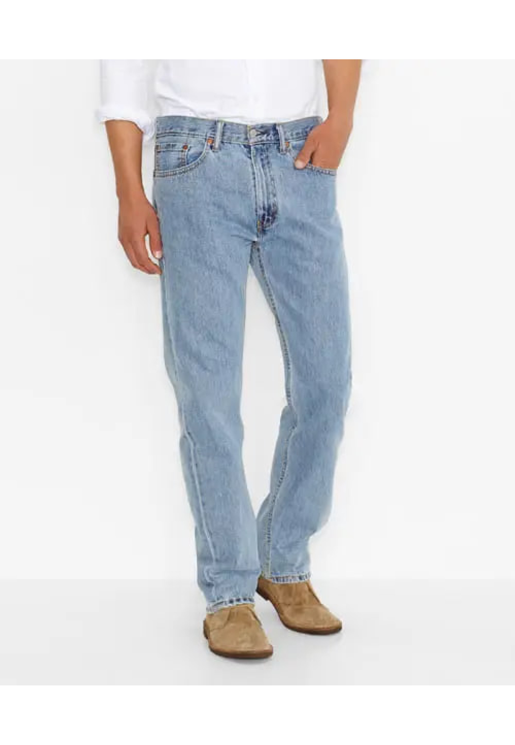 Джинси Levi's 505 Regular Fit Light Stonewash Style #00505-4834 у класичному чоловічому образі