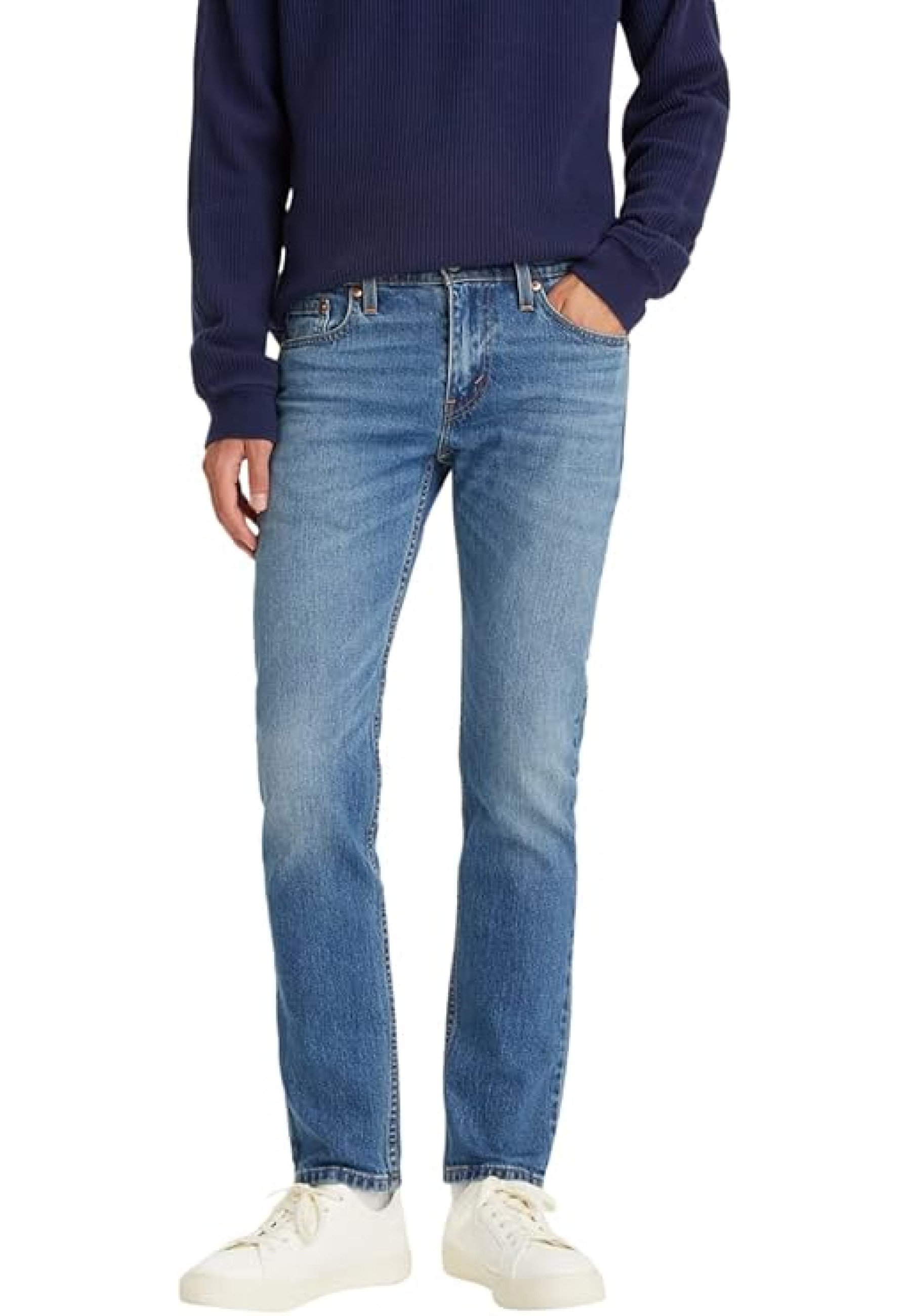 Мужские джинсы Levi's 502 Come Closer синего цвета на модели