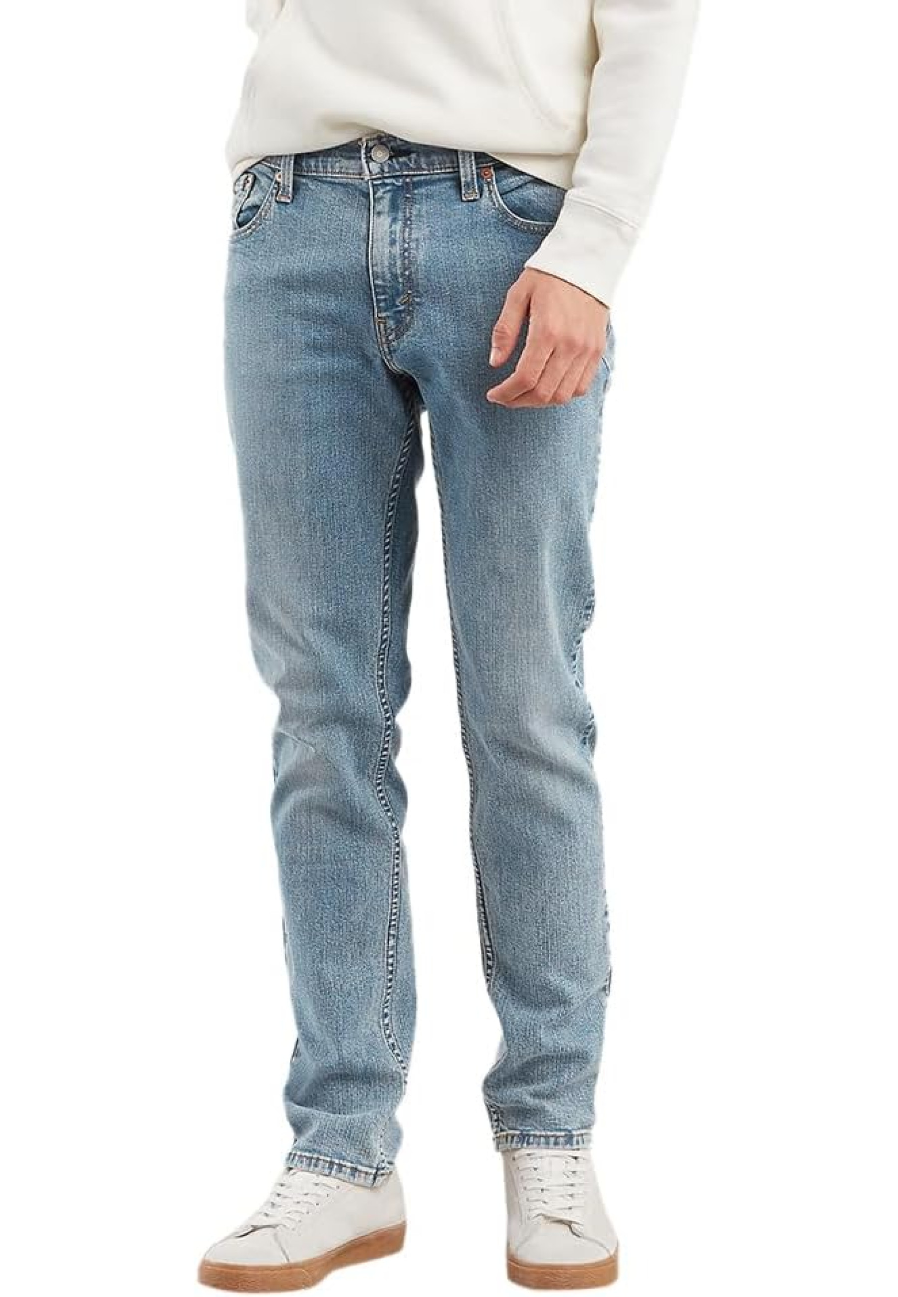 Мужские джинсы Levi's 511 Pickles ADV глубокого синего цвета на модели