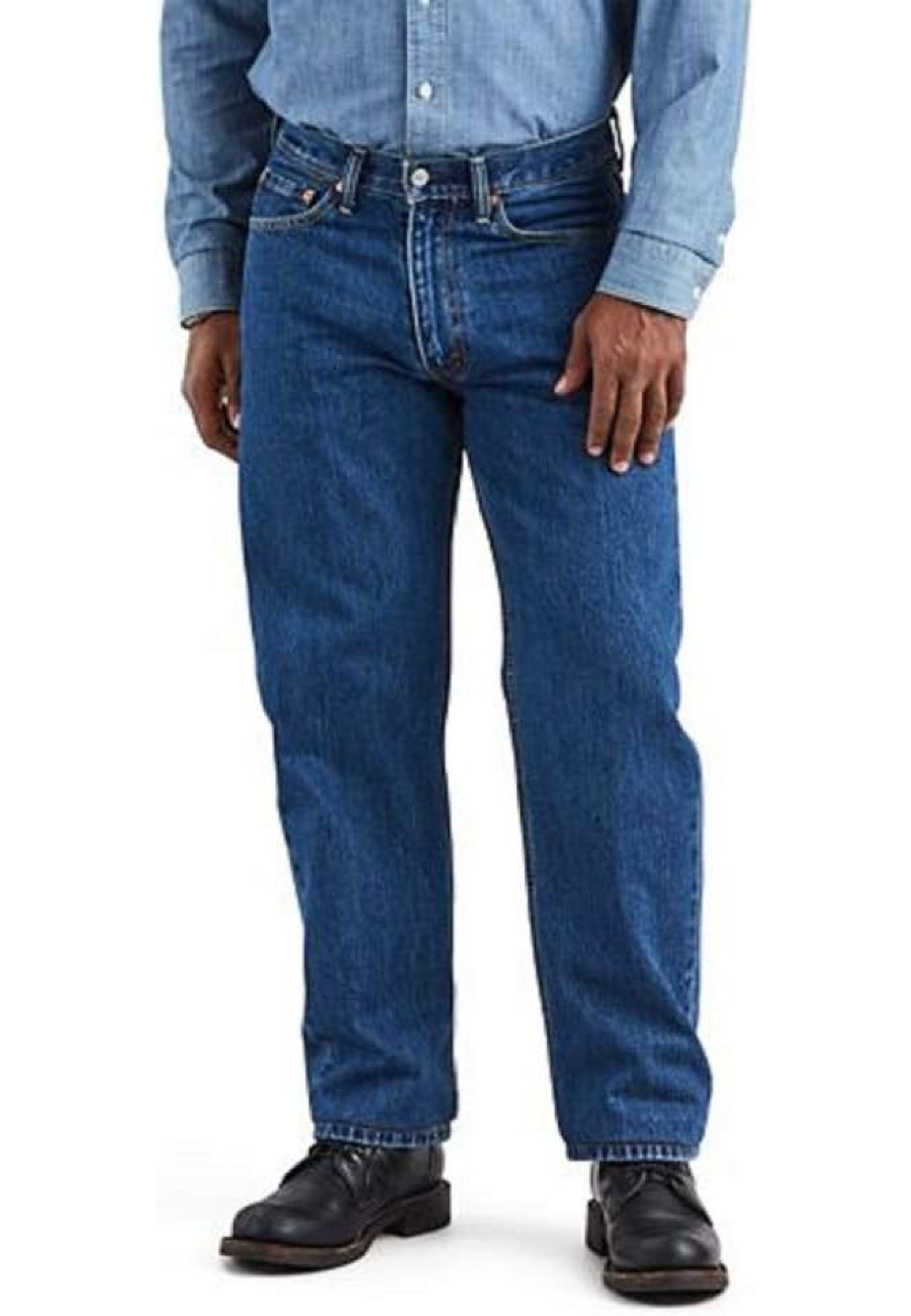 Чоловічі джинси Levi's 550 Relaxed Fit Dark Stonewash у повсякденному образі