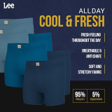 Pack of 3 Men's Lee Boxer Briefs Blue Linen Heather and Canal Blue Heather 2025