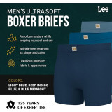 Pack of 3 Men's Lee Boxer Briefs Blue Linen Heather and Canal Blue Heather 2025
