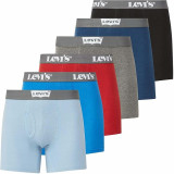 Набор мужских трусов Levi's Boxer Briefs Breathable Cotton 6 штук в цветах Blue Black Red Grey