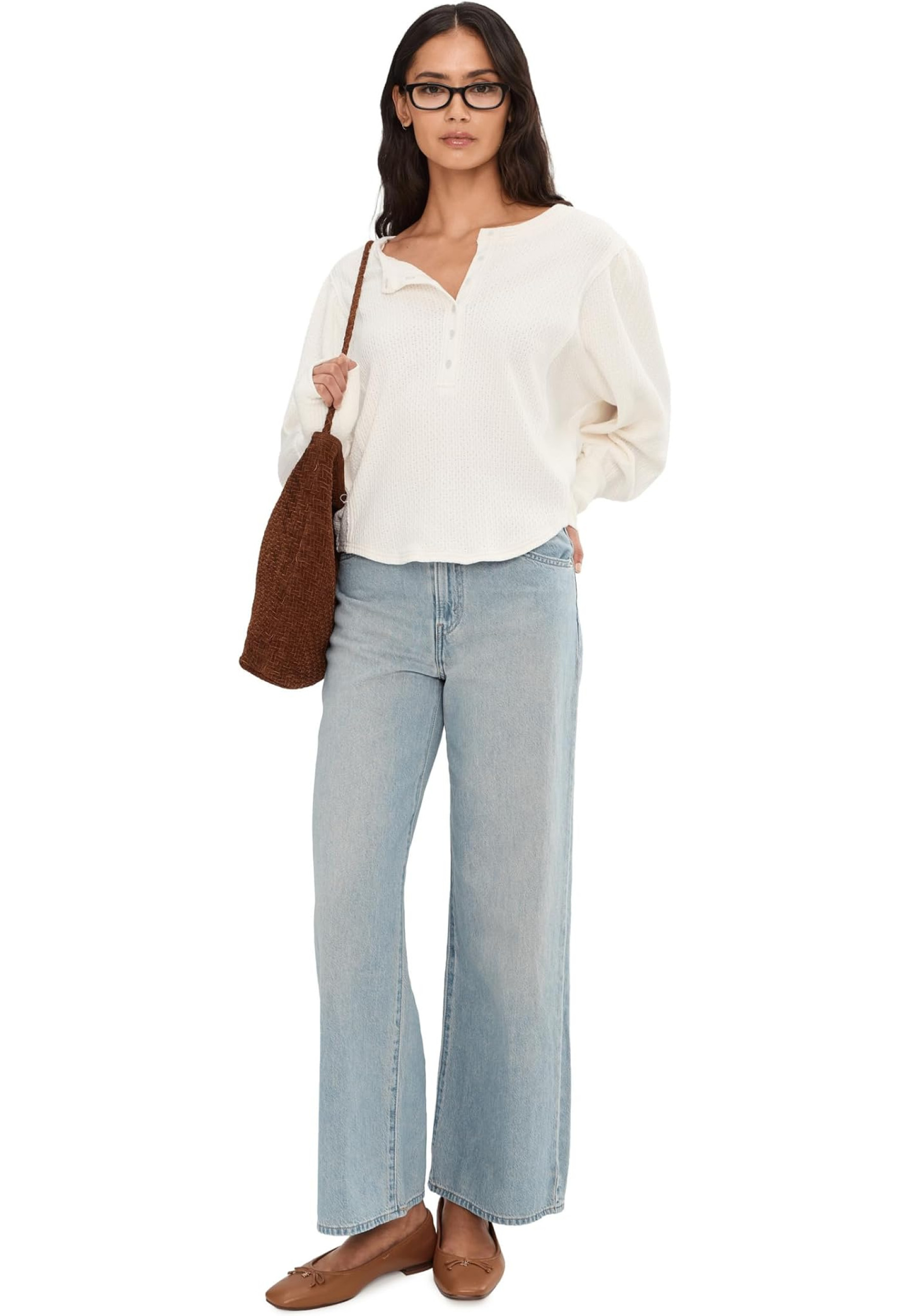 Жіночі джинси Levi's Cinch Baggy Lightweight A Little Hazy Style #001UP0017 у baggy луці з топом
