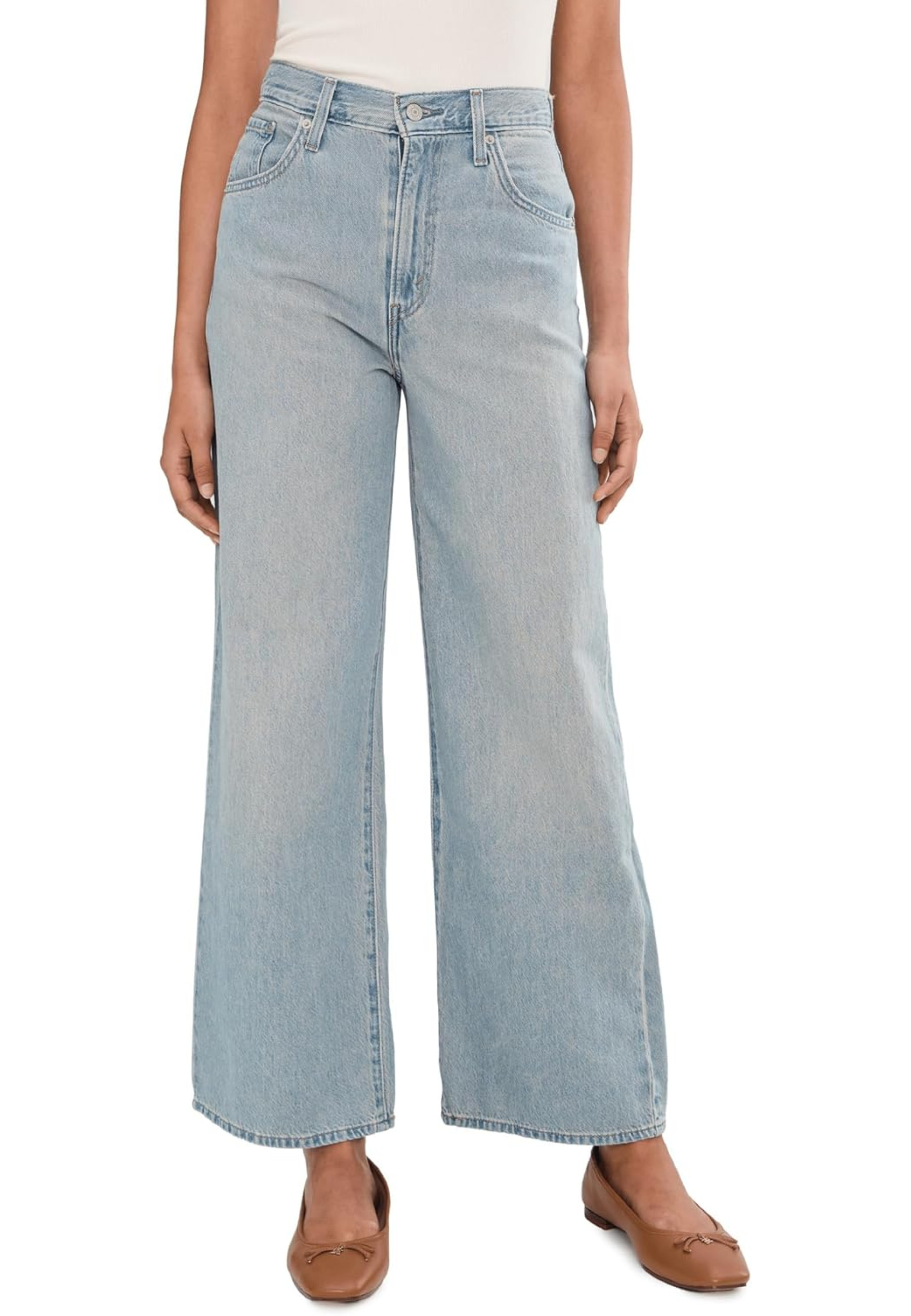 Жіночі джинси Levi's Cinch Baggy Lightweight A Little Hazy Style #001UP0017 у baggy луці з топом