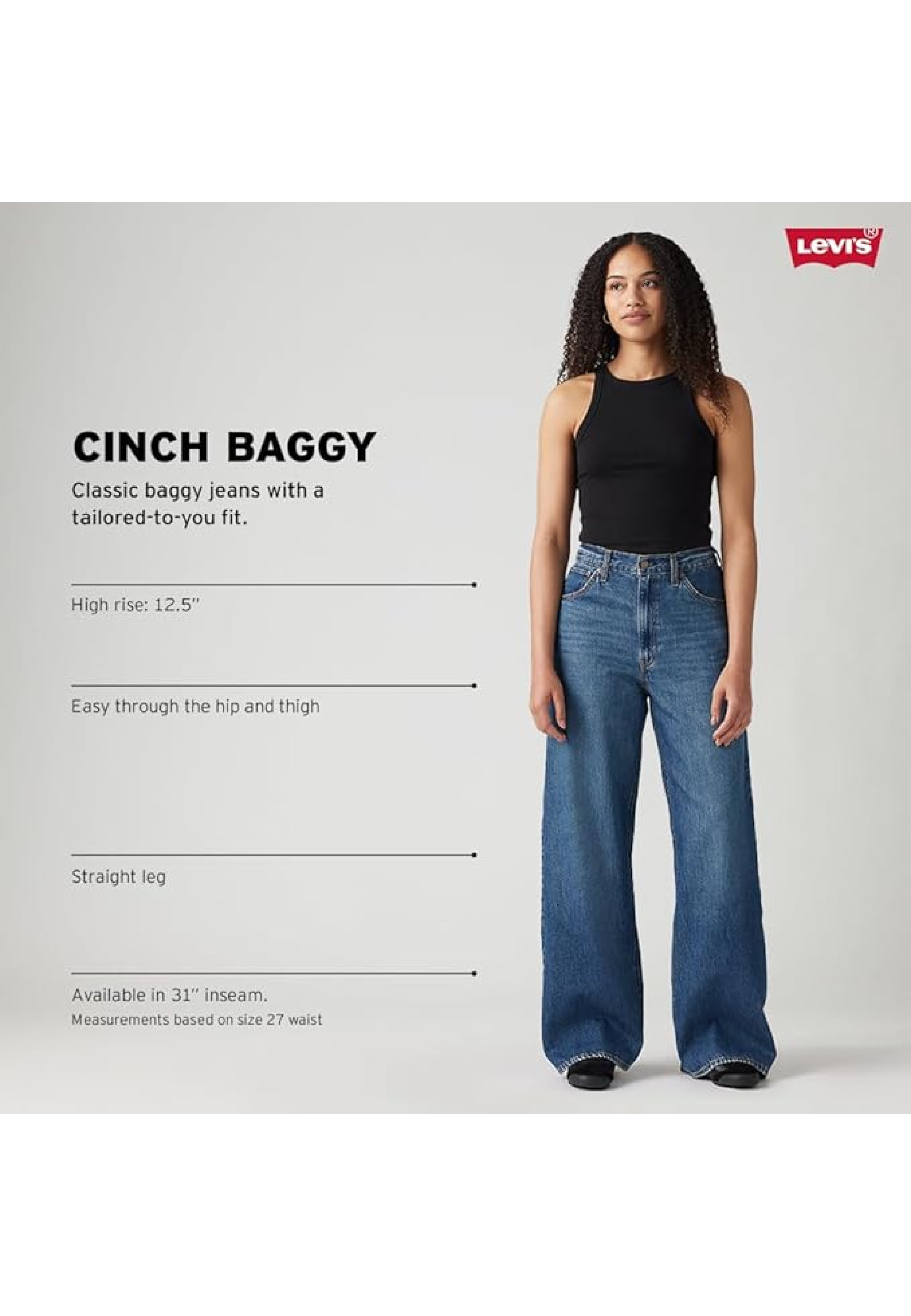 Levi's Cinch Baggy Women's Jeans On Blast Style #001UP0009 — high-rise baggy denim with back cinch adjusters