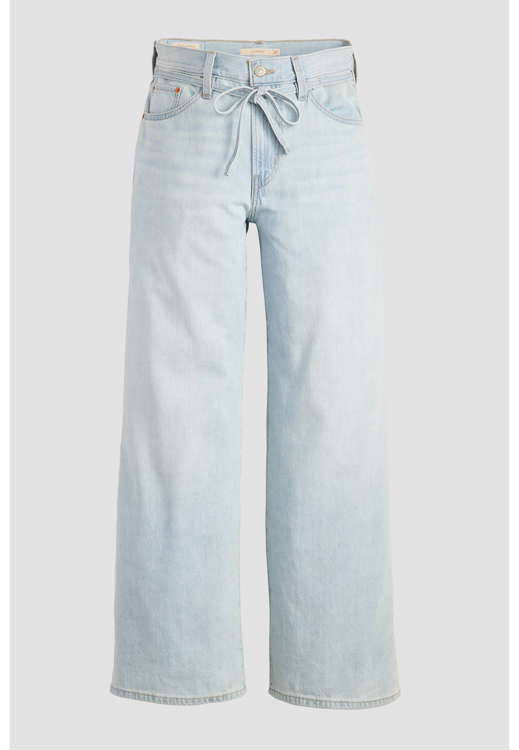 Жіночі джинси Levi's XL Baggy Straight Linen+ Denim Luxury Trip у повсякденному образі з oversize крою