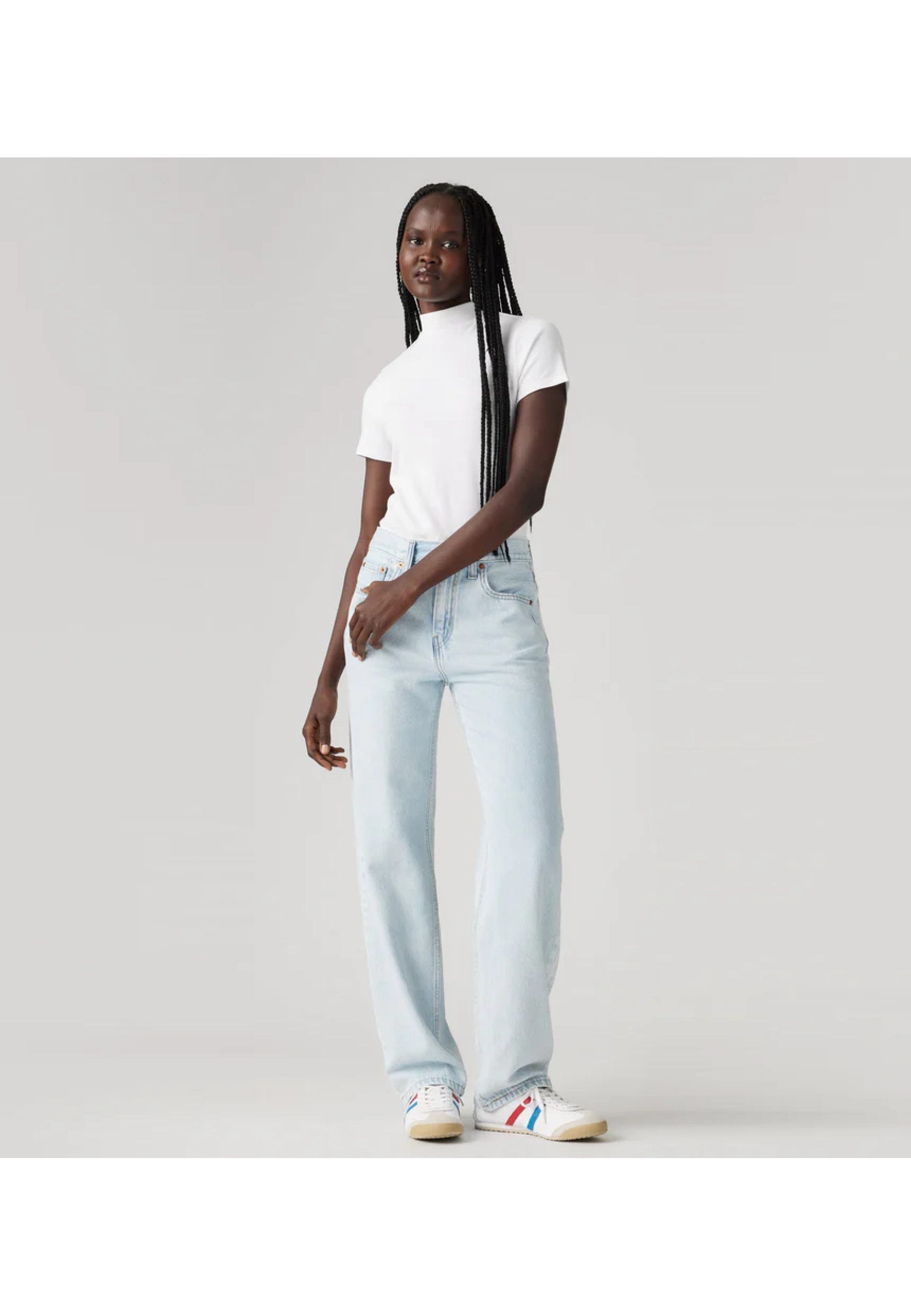 Levi's Low Pro Lightweight Women's Jeans Right Over Light Wash in casual outfit