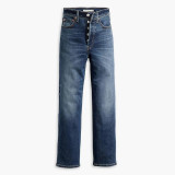 Жіночі штани Levi's Ribcage Straight Ankle Dial Up Style #726930206 у повсякденному образі з топом