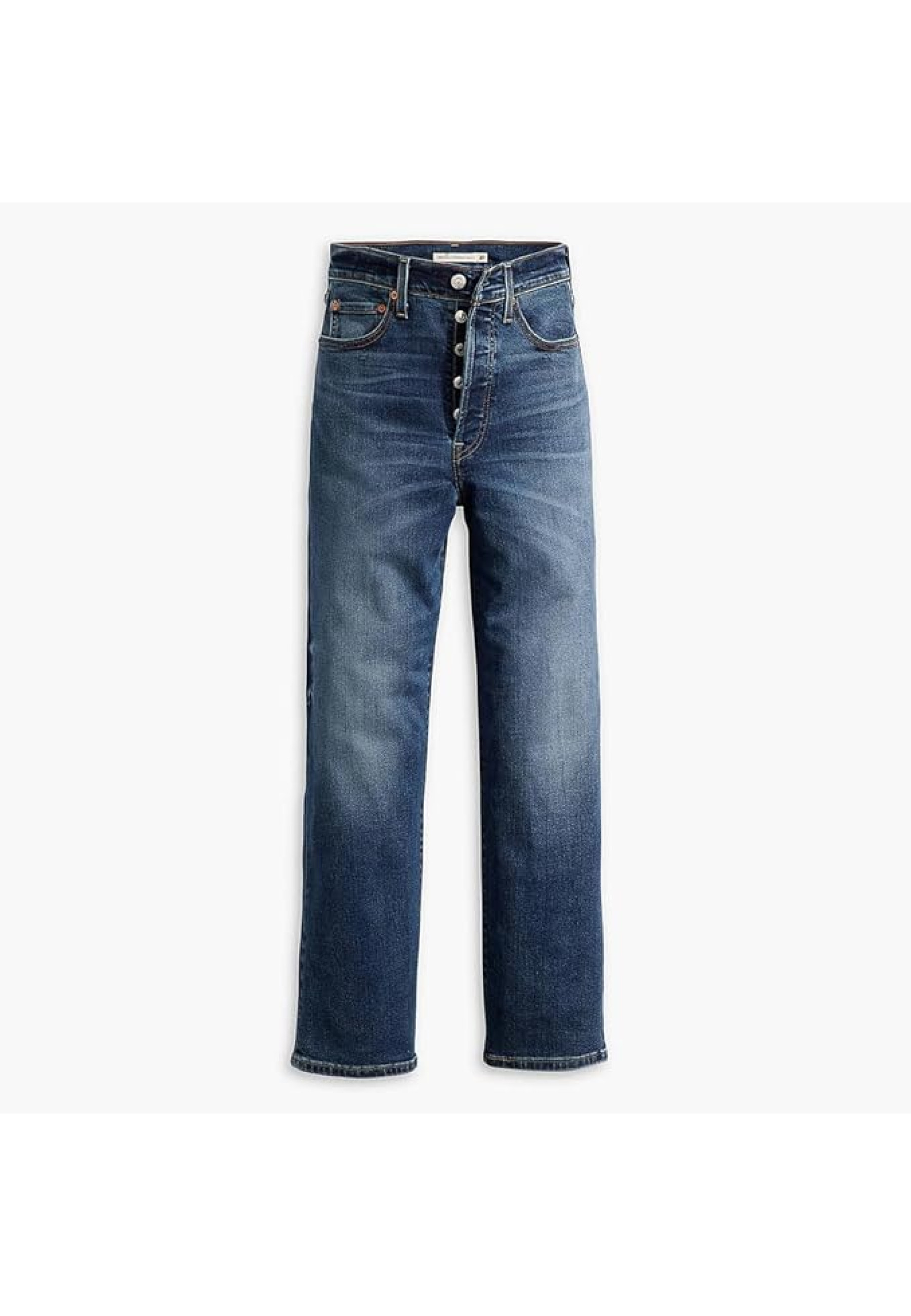 Жіночі штани Levi's Ribcage Straight Ankle Dial Up Style #726930206 у повсякденному образі з топом