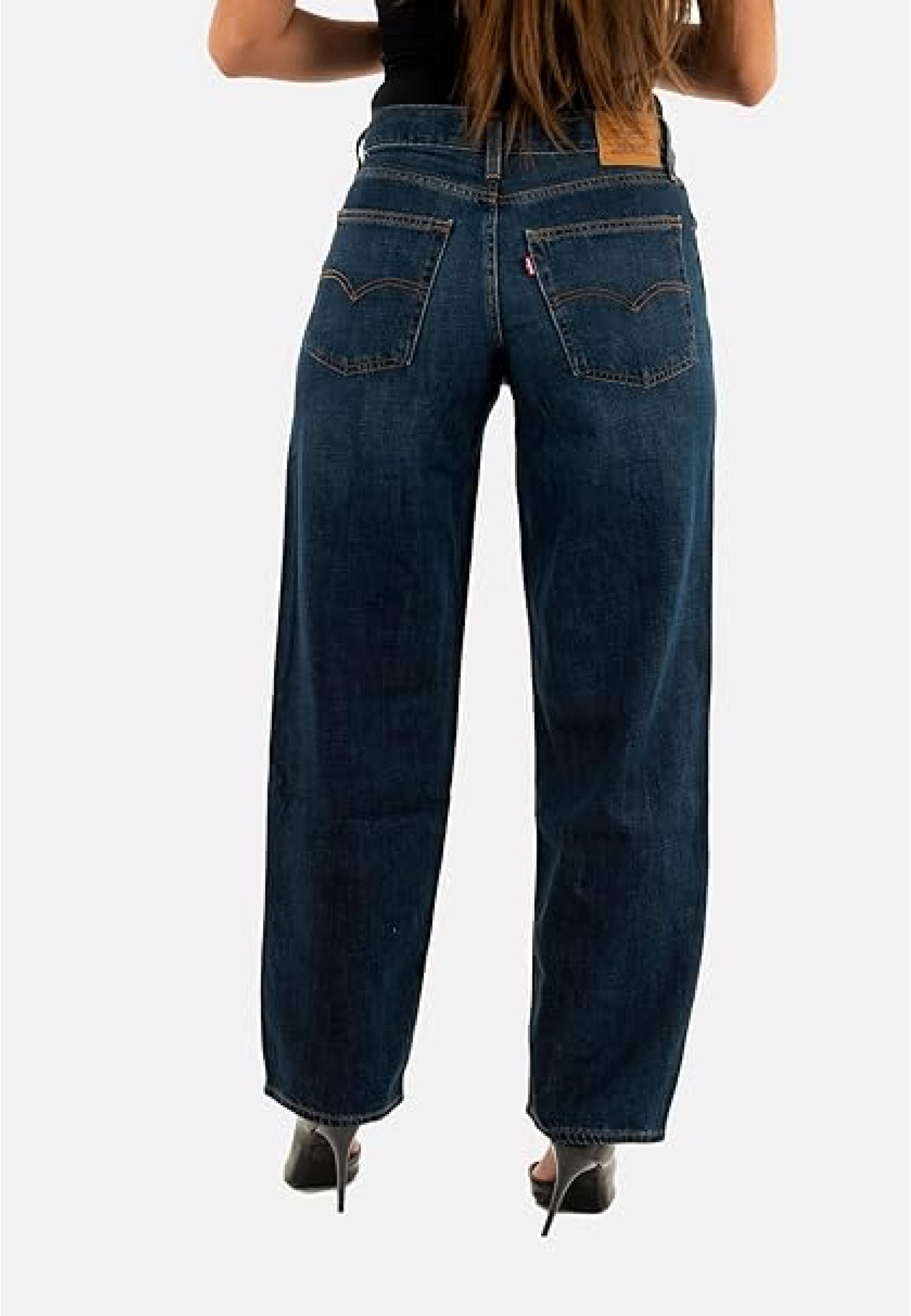 Жіночі джинси Levi's Ribcage Wide Leg Linen Denim Do You Mind Dark Wash – повний образ 2026