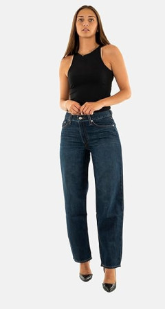 Джинси Levi's Ribcage Wide-leg Linen+ Denim Women's Do You Mind Dark Wash