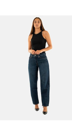 Джинсы Levi's Ribcage Wide-leg Linen+ Denim Women's Do You Mind Dark Wash