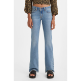 Жіночі джинси Levi's Superlow Bootcut Medium Wash у повсякденному образі з чоботами